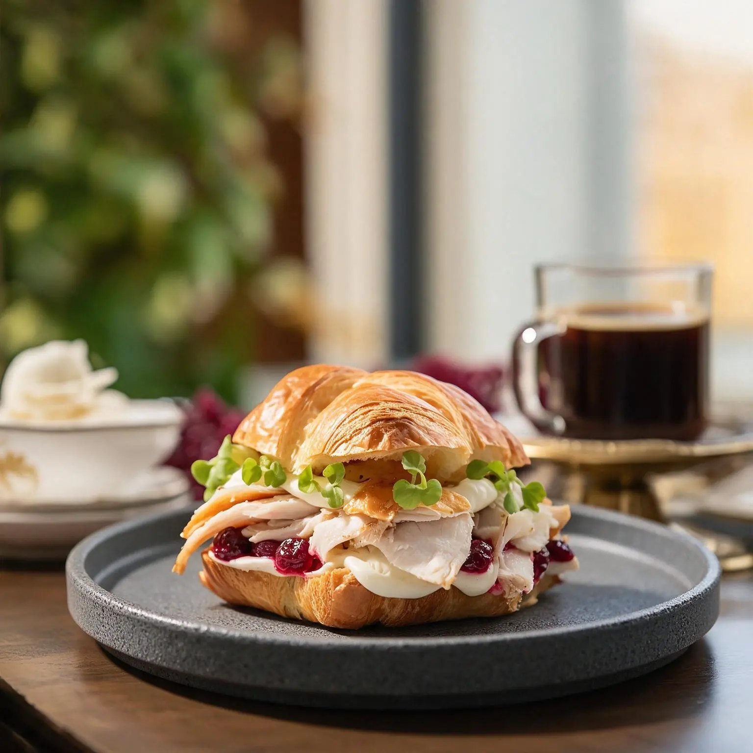 Croissant de pechuga de pavo con queso manchego