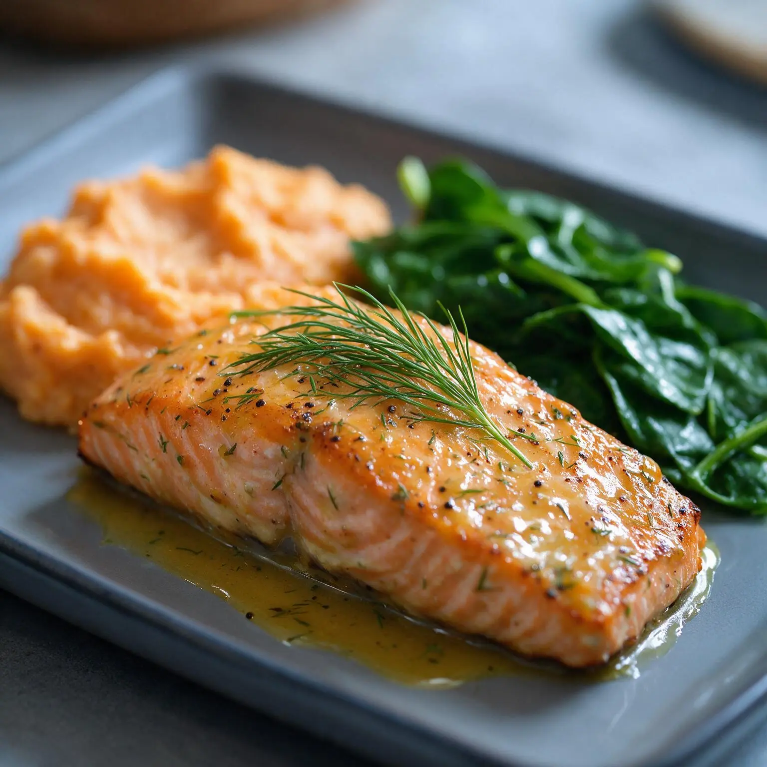 Salmón con miel y mostaza